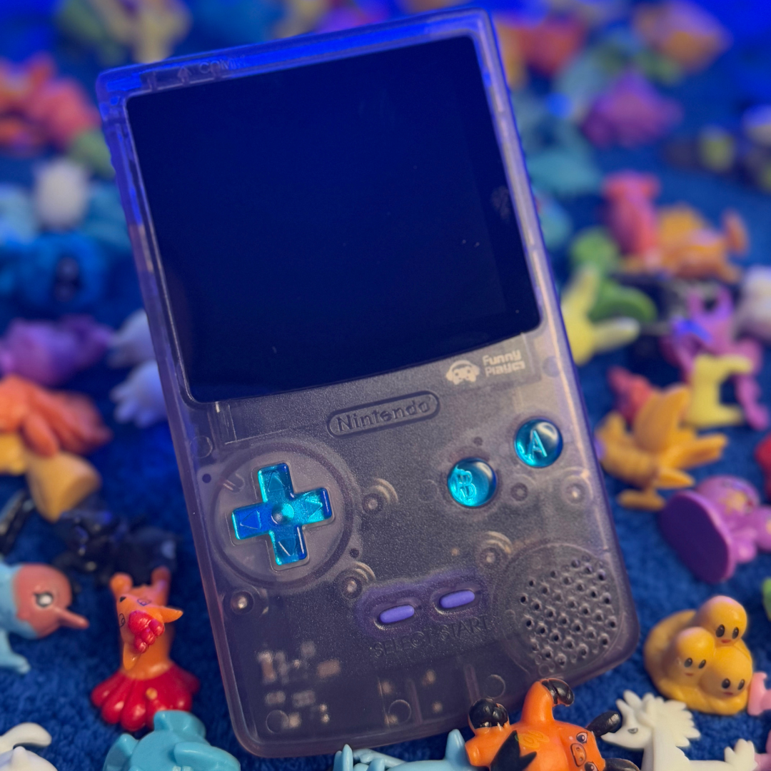 Funnyplaying Game boy color atomic purple labfifteen buttons pokemon